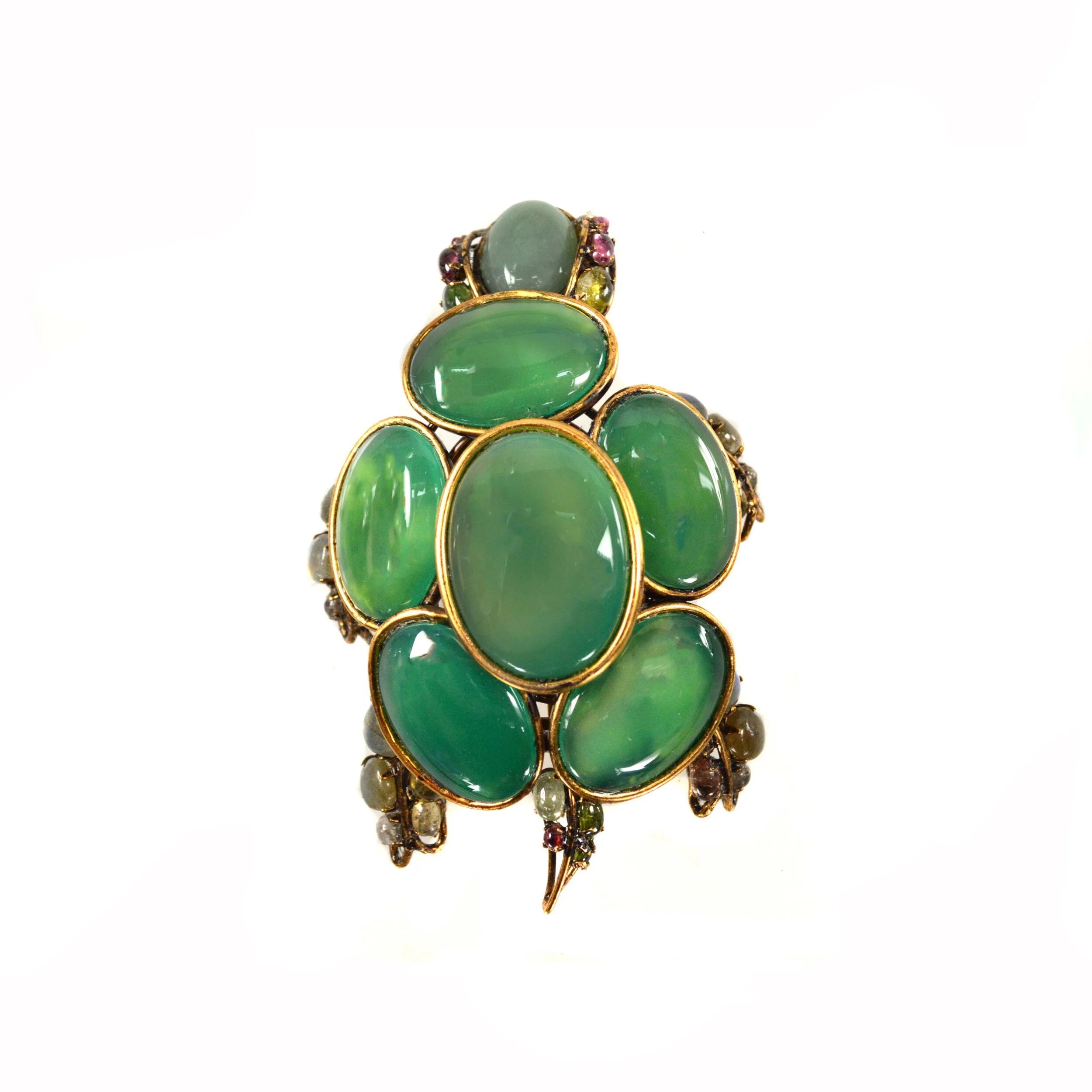 Aventurine and Labradorite Turtle Brooch | Iradj Moini